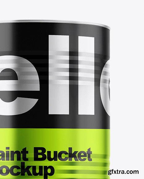 Metallic Paint Bucket in Hand Mockup 60678