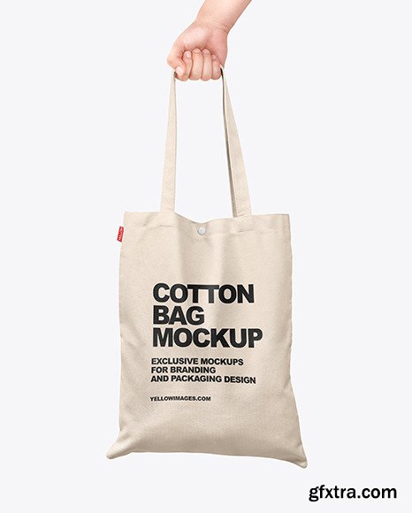 Cotton Bag in a Hand Mockup 61049