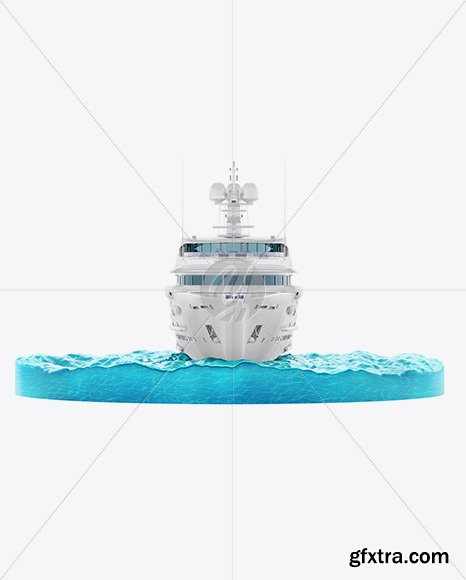 Yacht w/water Mockup - Front View 56034