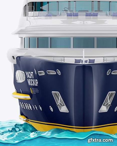 Yacht w/water Mockup - Front View 56034