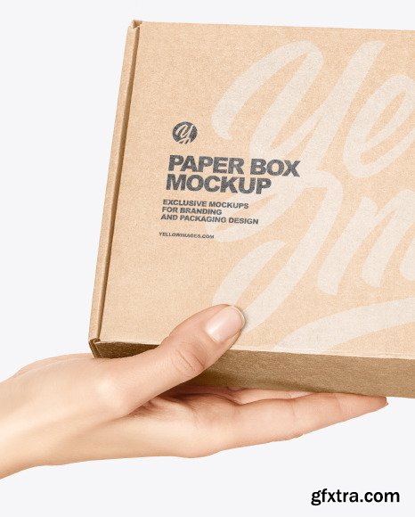Paper Box in a Hand Mockup 61247