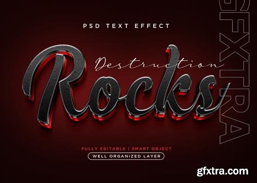 3d style rocks text effect psd