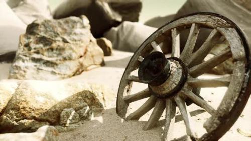 Videohive - Old Tradition Waggon Wheel on the Sand - 35252575 - 35252575