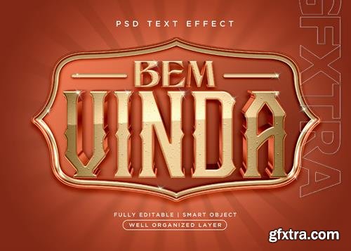 3d style bem vinda text effect psd