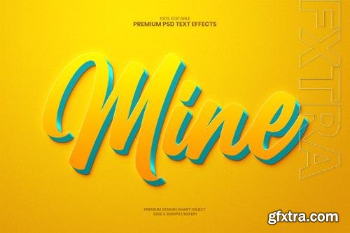 Mine modern 3d editable premium psd text effect