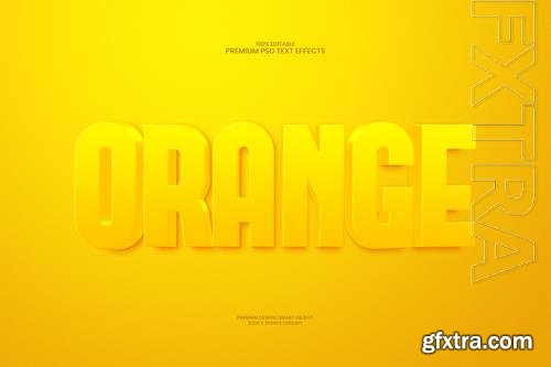 Glossy orange 3d editable premium psd text effect
