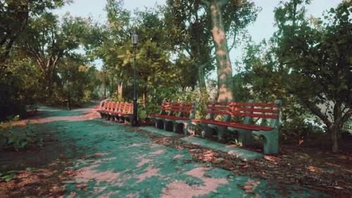 Videohive - Pathways and Benches are Empty in Park During Covid19 Pandemic - 35252675 - 35252675