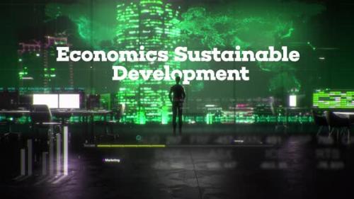 Videohive - Finance Businessman in Office With Economics Sustainable Development Text - 35213195 - 35213195