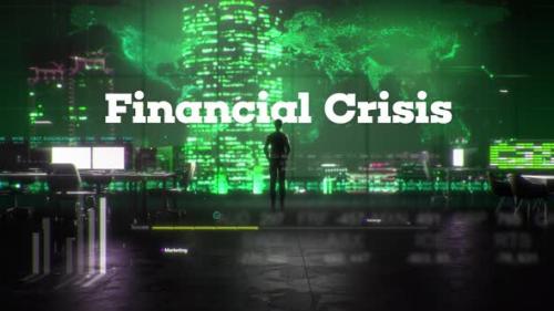 Videohive - Finance Businessman in Office With Financial Crisis Text - 35213206 - 35213206