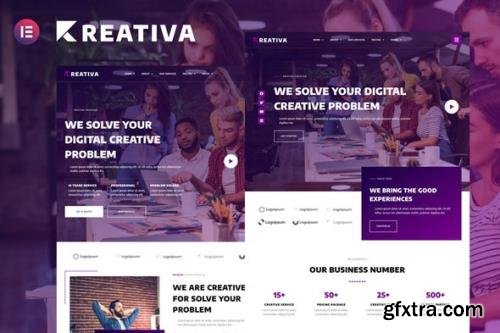 ThemeForest - Krativa v1.0.0 - Creative & Digital Agency Services Elementor Template Kit - 35320334