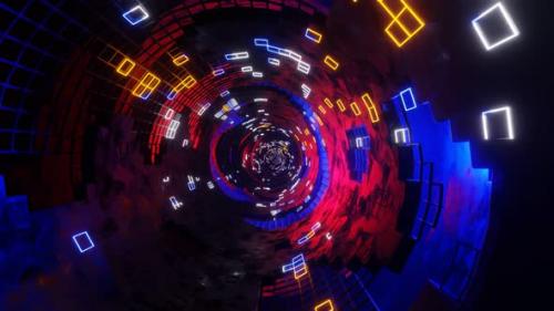 Videohive - VJ Loop Futuristic Sparkling Tunnel 131221 - 35231298 - 35231298