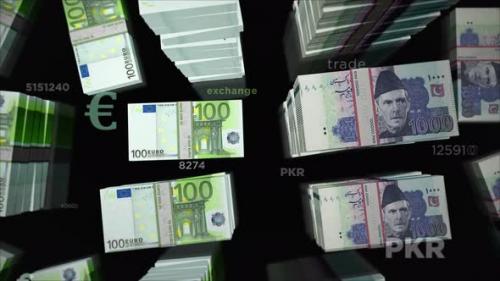 Videohive - Euro and Pakistani Rupee money exchange loop animation - 35237912 - 35237912