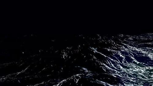Videohive - Animation of sea Waves at night - 35251347 - 35251347