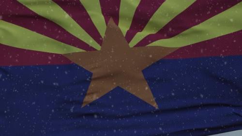 Videohive - Arizona Winter Flag with Snowflakes Background - 35251424 - 35251424