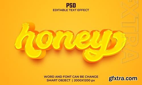 Honey 3d editable text effect premium psd with background