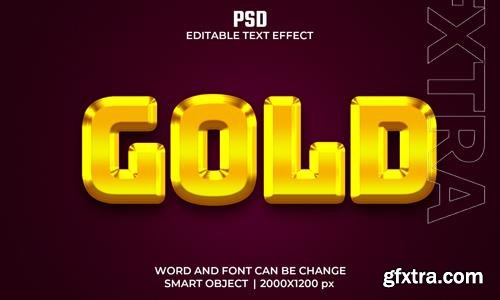 Gold 3d editable text effect premium psd with background