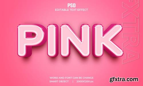 Pink 3d editable text effect premium psd