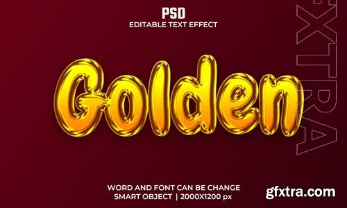 Golden 3d editable text effect premium psd with