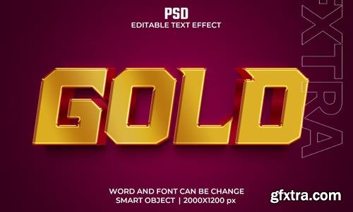 Gold 3d editable text effect premium psd