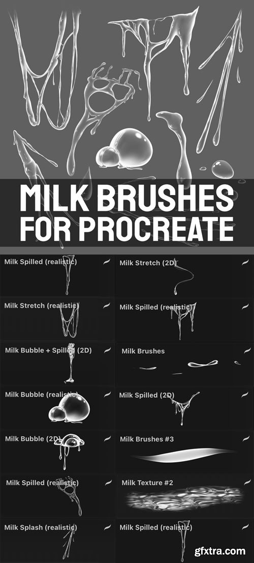 Milk Brushes Pack for Procreate