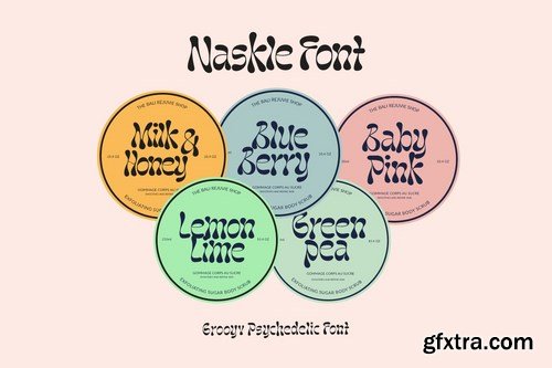 Naskle - Groovy Retro font  ments