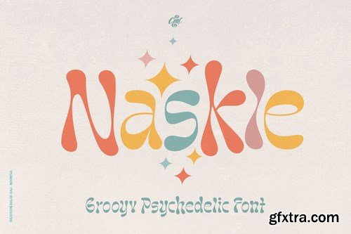 Naskle - Groovy Retro font  ments