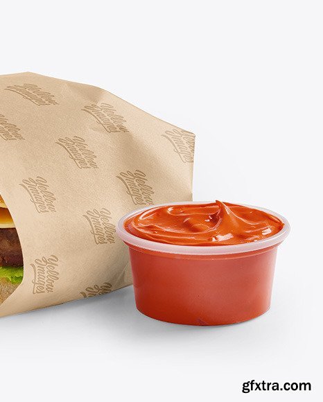 Wrapped Burger with Sauce Mockup 72519