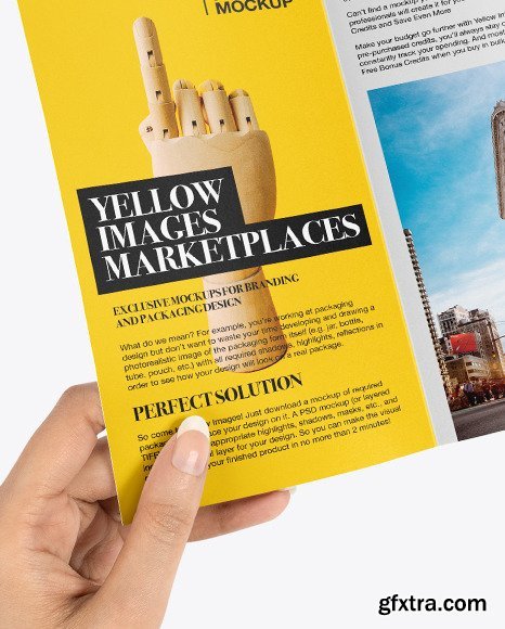 Trifold Brochure Mockup in Hands 66121