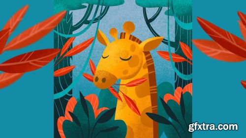 Procreate Jungle Vibes -  Beautiful Giraffe in The Wild TWO FREE BRUSHES