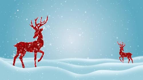 Videohive - Christmas Celebration With Reindeer - 35302115 - 35302115