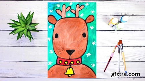 Art for Kids and Beginners: Drawing and Painting Santa\'s Reindeer