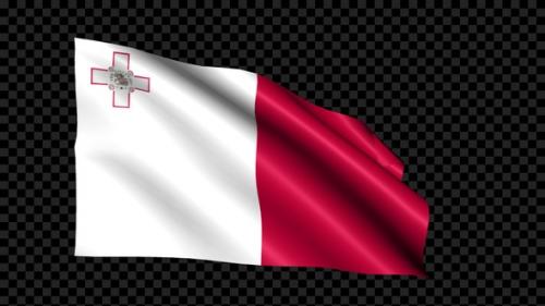 Videohive - Malta Flag Blowing In The Wind - 35306653 - 35306653