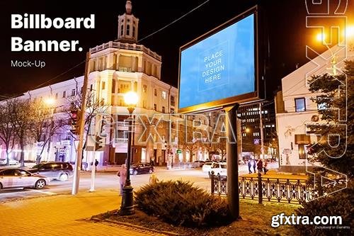 Night City Street Billboard Screen Mockup Template P5XTYCZ