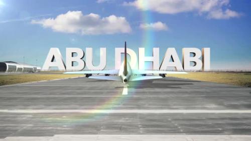 Videohive - Commercial Airplane Landing Capitals And Cities Abu Dhabi - 35329282 - 35329282