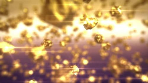 Videohive - Abstract Pieces of Gold Flying and Glowing in the Air - 35333694 - 35333694