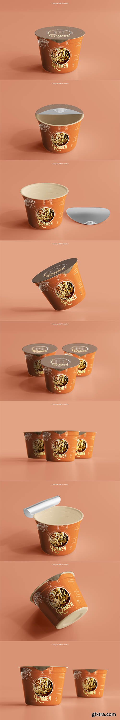 Noodle cup packaging mockup