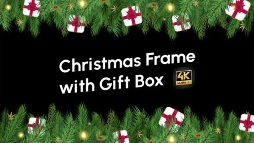 Videohive - Christmas Frame With Gift Box - 35350193 - 35350193