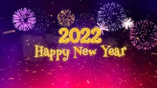 Videohive - Happy New Year 2022 Greetings With Fireworks - 35357618 - 35357618