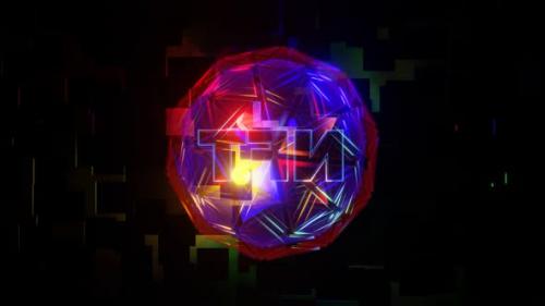 Videohive - Vj Loop Animation Of The Rotation Of The Nft Inscription In A Crystal Neon Ball 02 - 35358008 - 35358008