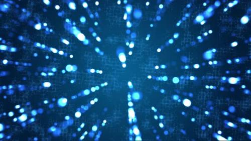 Videohive - High speed fast moving blue light in dark futuristic abstract background - 35358434 - 35358434