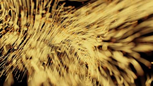 Videohive - Golden Background Of Glowing Fibers - 34828618 - 34828618