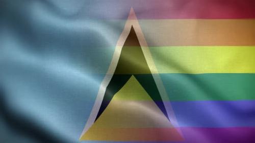 Videohive - LGBT Saint Lucia Flag Loop Background 4K - 35280008 - 35280008