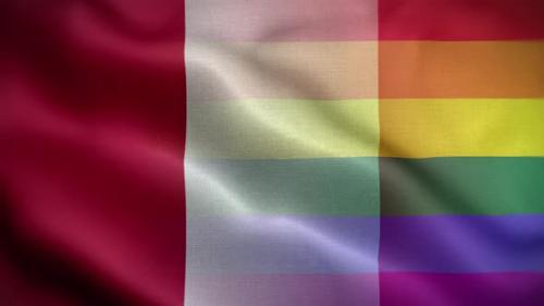 Videohive - LGBT Peru Flag Loop Background 4K - 35280009 - 35280009