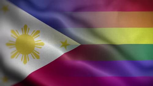 Videohive - LGBT Philippines Flag Loop Background 4K - 35280010 - 35280010