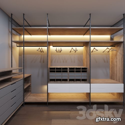 Furniture wardrobe with mirror