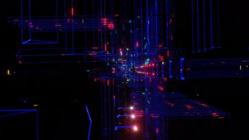 Videohive - VJ Loop is a Gloomy Tunnel with Bright Lights - 35292219 - 35292219