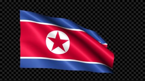 Videohive - Korea North Flag Blowing In The Wind - 35297908 - 35297908