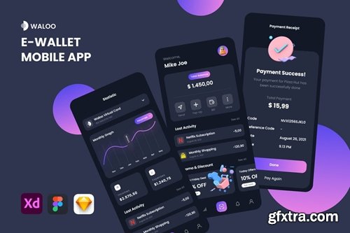 Waloo - e-Wallet Mobile App UI KIt