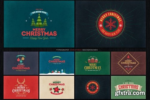 Typography Christmas Cards/ Backgrounds