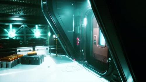 Videohive - Realistic Futuristic Scifi Spaceship Corridor - 35271227 - 35271227